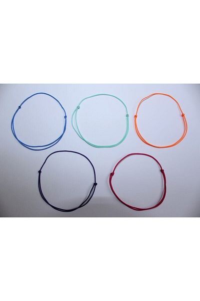 Feel & Art 5 Piece Adjustable Thin Thread Bracelet Colorful Tones Bracelet Series