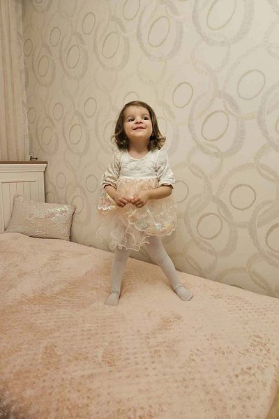 Peki Baby Dress with 5 Add Lettering Butterfly Guipure Roses - 4 Layers Evening Dress, Gift Wedding Dress 13431