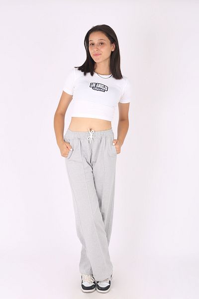 cm buseyiz Crop T-Shirt and Tube Leg Tracksuit Set