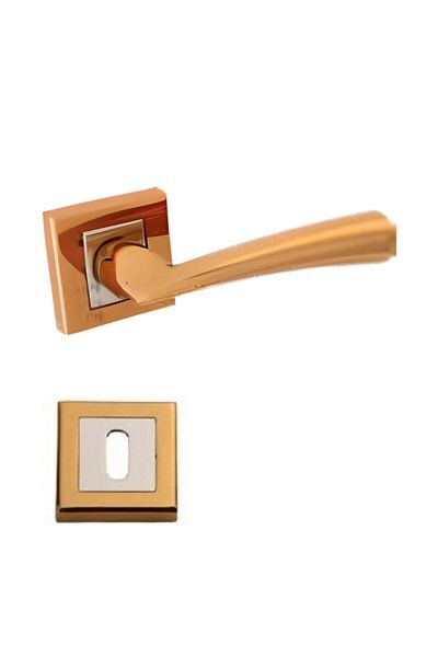 Sofuoğlu Stainless Steel Hazal Albifirin Color Square Room Door Handle with Rosette (1 Set)