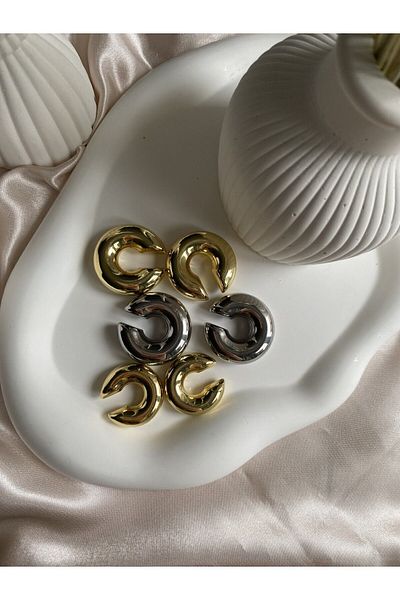 Hillshine Steel Bold Pipe Earcuff Earrings Small Model