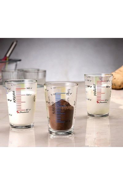Paşabahçe مجموعة من 3 أكواب قياس