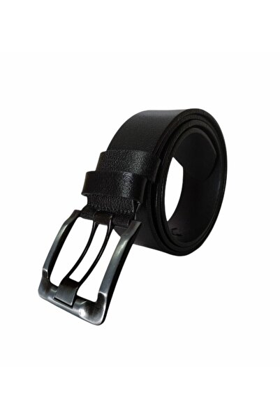 Kar-Pa حزام جينز أسود بطبقة واحدة من الجلد الطبيعي بنسبة 100% بلسان سميك 4.5 سم