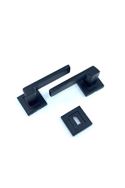 Sofuoğlu Anka Mat Siyah Kare Rozetli Oda Kapı Kolu - 1 TAKIM