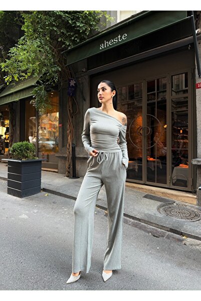 Ekim Store Set bluză și pantaloni cu mânecă lungă