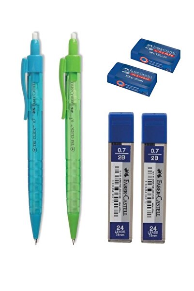 Faber Castell Tri Click Versatil Kalem 0.7 Mm 2 Adet 0.7 Mm Uç 2 Adet Sınav S...
