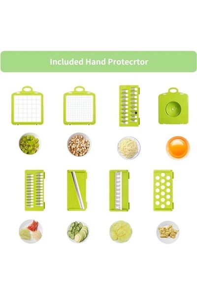 Genel Markalar İvory 12 Bıçaklı ergonomik sebze ve meyve dilimleyici mandolin rende
