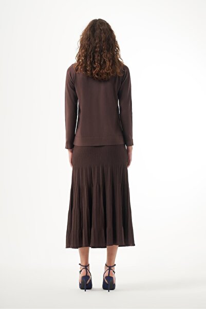Nuss Mercerized Suit with Pleated Skirt and Raglan Sleeve