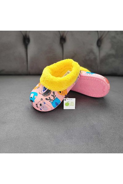 Elma Çocuk Baby Kids House Παντόφλες - Casual, Μάλλινες, Κατάλληλες για Υγρό Δάπεδο