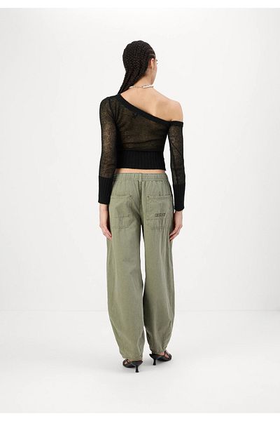 september island High Waist Khaki Cocoon Oversize Trousers - Shalwar Cut