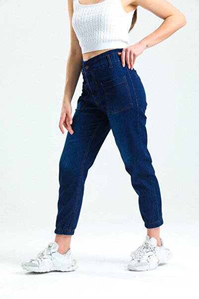 SHEVEGA Women's Navy Blue Pocket Detailed Jogger Jean Jeans (thin Fabric)