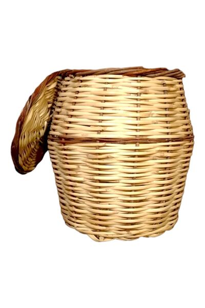 Greenosier Hasır Kamış Sepet Bambu Patates-soğan Sepeti El Örgüsü Sepet