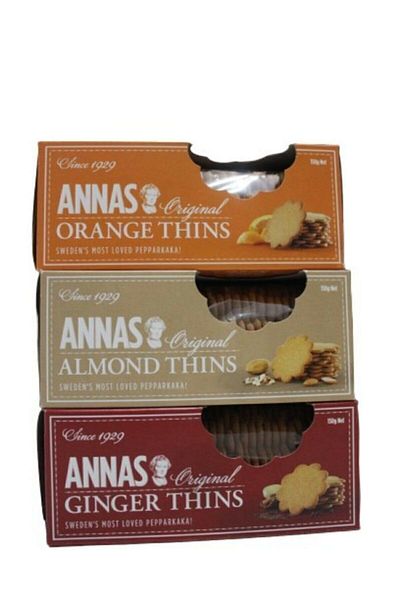 Lotus Annas Ginger Thins - Almond-Orange Biscuits 3 Pcs 150Gr