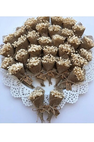 Larmina Decoration Hasır Çiçek Buketi Mıknatıslı 15 Adet Söz Nişan Düğün Hedi...