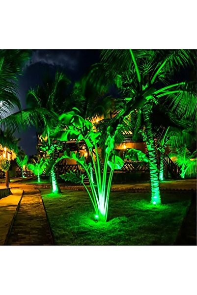 Genel Markalar 10W Yeşil Led Projektör Bahçe Ağaç Çim Aydınlatma Lambası Işığı Yeşil Işık Rengi Metal Kasa