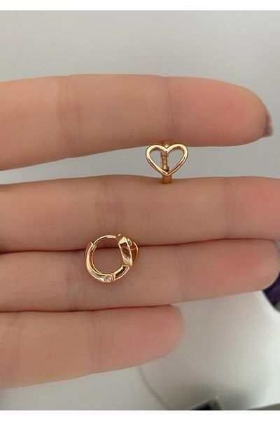 Arescollection surgical steel heart targus helix lobe compatible piercing earrings