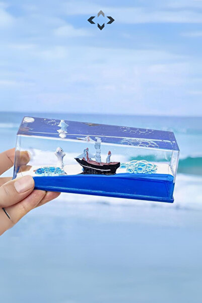 LİGROUND Batmayan Aşk Gemisi Yelkenli Gemi Dekoratif Yelkenli Gemi ve Balık O...