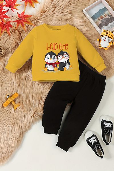 ADABEBEK New Season Hello Cute Penguin Patterned Baby Set - 22383