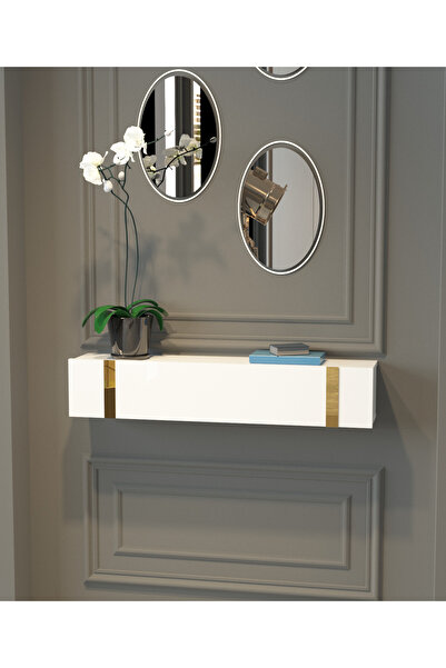 MOBİLYA GEZEGENİ MOBİLYA GEZEGENİ SLYVESTER DRESUAR 90 CM BEYAZ-GOLD