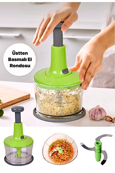 Genel Markalar Büyük Boy Paslanmaz Çelik Bıçaklı Üstten Basmalı El Rondosu Bl...