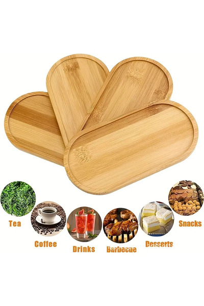 arborique 2 ADET Dekoratif Ahşap Sunumluk - Şık Servis ve Sunum Tabağı | Past...