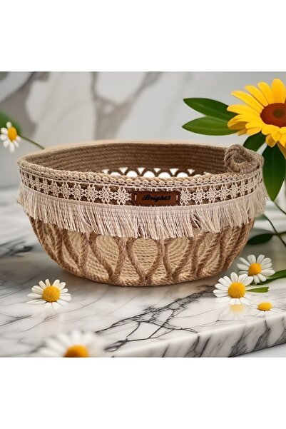 Bright3 سلة تنظيم الخوص - متعددة الأغراض، مصنوعة يدويًا، سلة الجوت، سلة خبز ا...