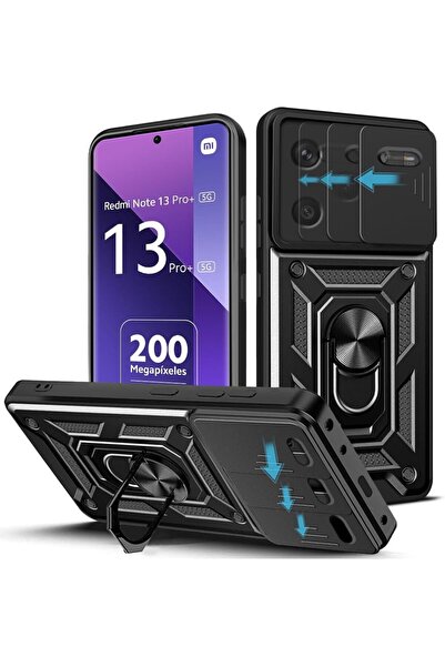 Rivor Xiaomi Redmi Note 13 Pro Plus+ 5G Kılıf Kamera Sürgülü Standlı Yüzüklü ...
