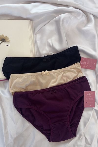 Rintalia Cotton Women's Bikini Panties Set of 3