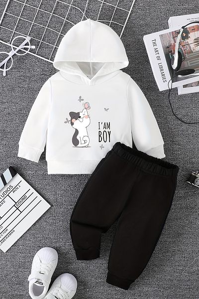 ADABEBEK New Season I'M Printed Size Hooded Baby Set - 11207
