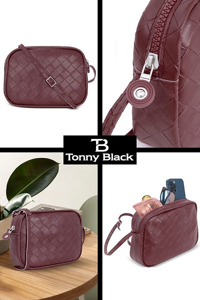 Tonny Black Original Mini Urban - Women's Crossbody Bag with Adjustable Strap and Zipper, Small Size Hand and Shoulder Bag