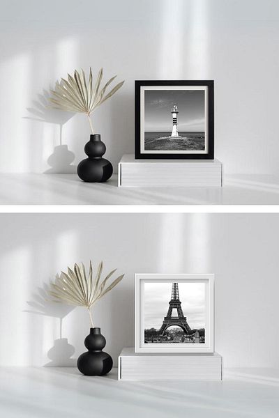 Craftstore Black Square Frame - Adhesive Craft Store (3 Pcs) with Photo