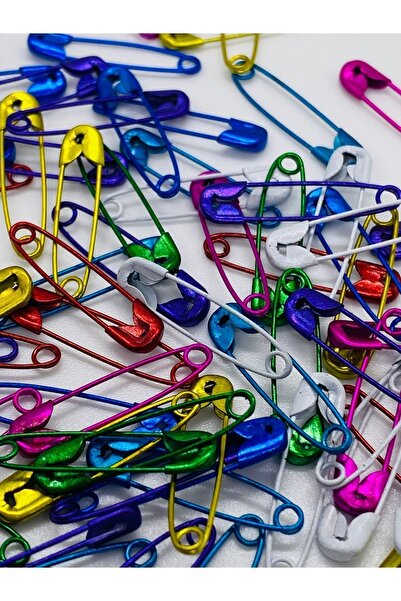 312 KONSEPT Kutulu 50 Adet Renkli Mini Çatal Çengelli Iğne