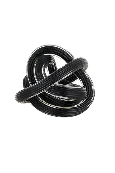 Tavcam Cam Düğüm Siyah Renk Dekoratif Cam Obje