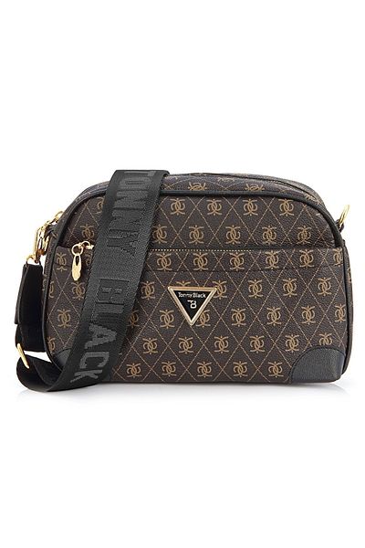 Tonny Black Stylish Patterned Soft Leather - Comfort Model Hand and Shoulder Bag with Pockets
