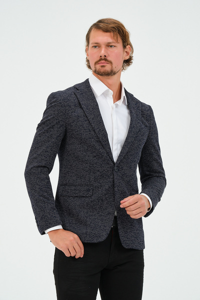 Genel Markalar Lacivert Slim Fit Astarlı Erkek Blazer Ceket, Şık Ceket