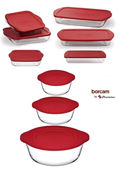 Paşabahçe Borcam Kapaklı 9 Prç Çeyiz Seti 59001-59123-59133-59006-59124-59034...