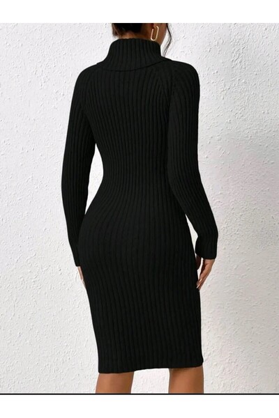 Butik BELDEN KEMER DETAYLI TRİKO ELBİSE