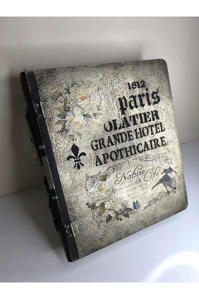 IremTasarimAtolyesi Large Size Wooden Book Box - Decorative Hand Painting Accessory