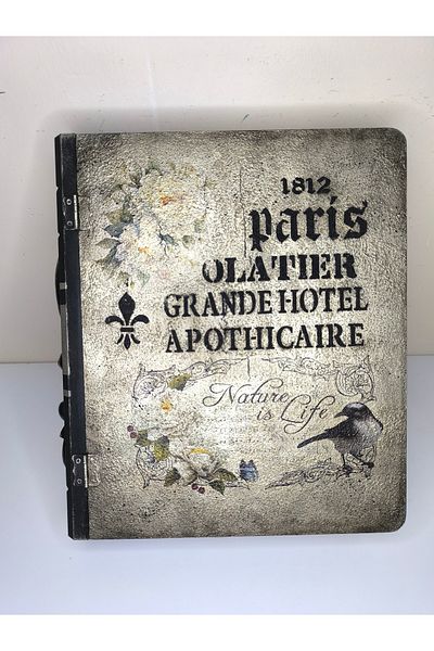 IremTasarimAtolyesi Large Size Wooden Book Box - Decorative Hand Painting Accessory