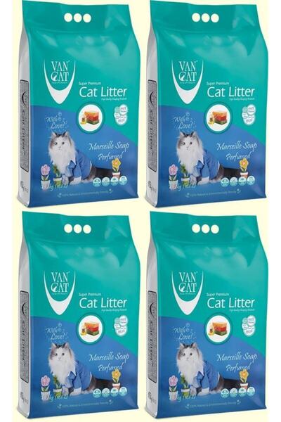 Bentaş Van Cat Marsilya Sabun Kokulu İnce Tane Kedi Kumu 10 Kg x 4 Adet
