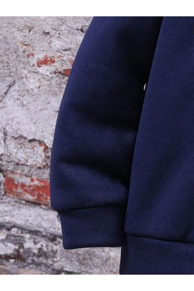 BYMEER Sada tepláků s kapucí Newyourkl s potiskem v námořnické modré