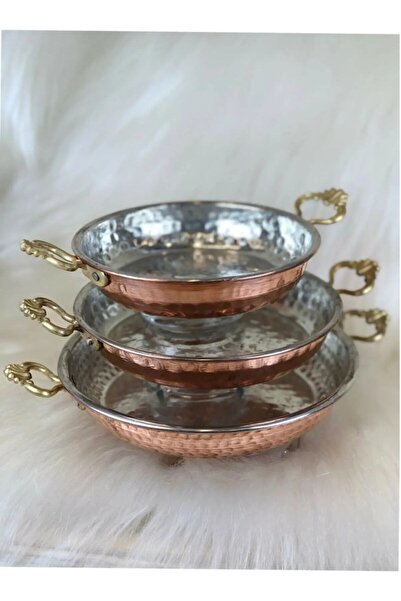 Paşabahçe Kavele Bakır Sahan 3'lü Takım Bakırtava