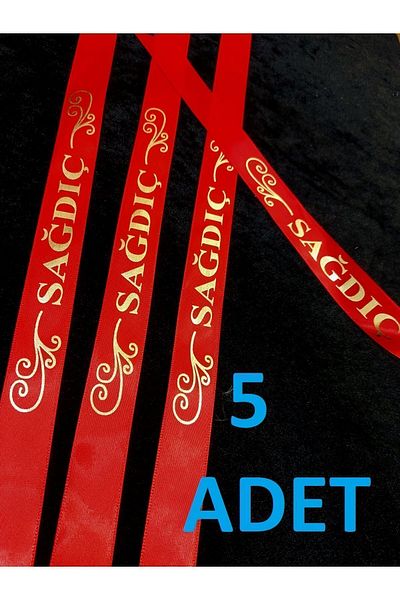 yörük tuhafiye 5 PCS Red Groomsmen Arm Ribbon and Small Hook Image - Henna Night Wedding Supplies