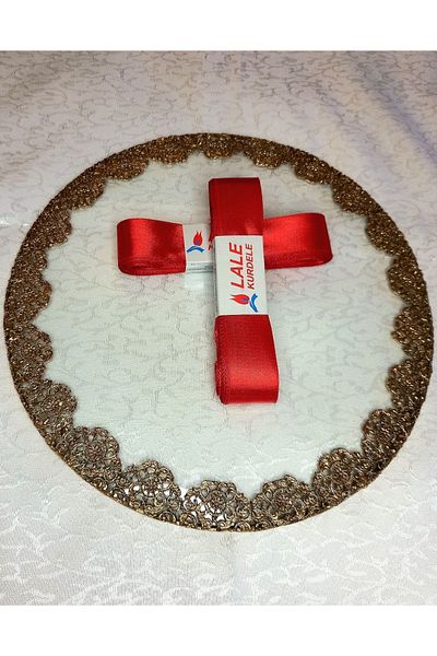 yörük tuhafiye 10 Meters Red Satin Ribbon - 3 cm Wide One Ball Set