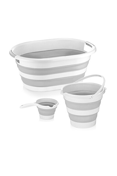 Zuu Baby 3'lü Katlanır Bebek Yıkama Seti Bebek Banyo Küveti Büyük Boy - Su Ko...