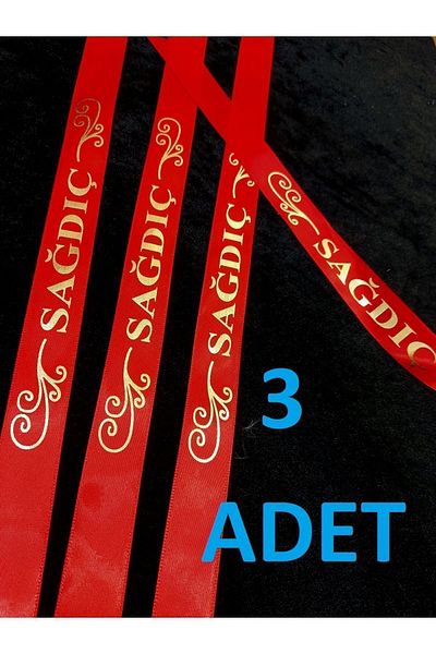 yörük tuhafiye 3 Pieces Red Groomsmen Arm Ribbon and Small Hook Image - Wedding Product