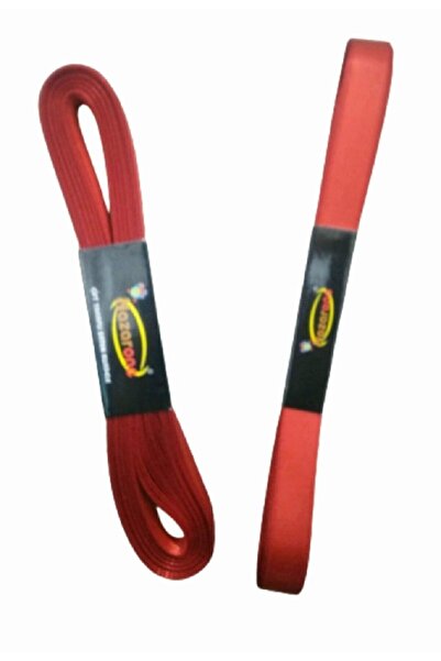 yörük tuhafiye 50 Meters Red Satin Ribbon - 1 cm Satin Ribbon