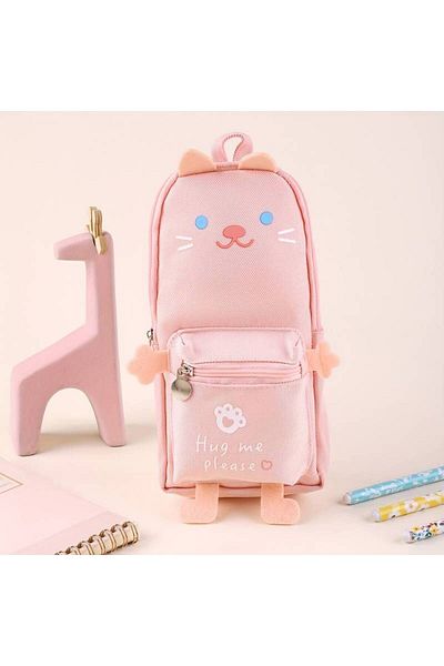 GlassySKY Cute cartoon animal pencil case large capacity wear resistant oxford cloth
