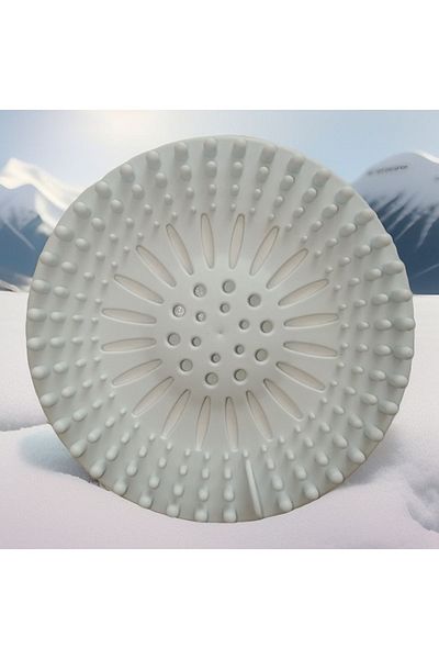 HANK TİCARET Off-White Non-Slip Round Silicone Sink Strainer