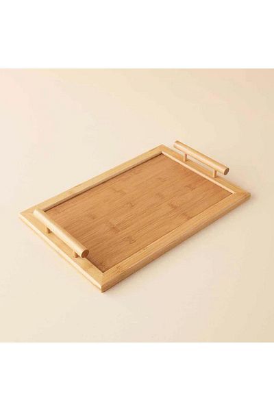 Atbyhome Majestic Bamboo - Rectangular Handle Presentation Tray